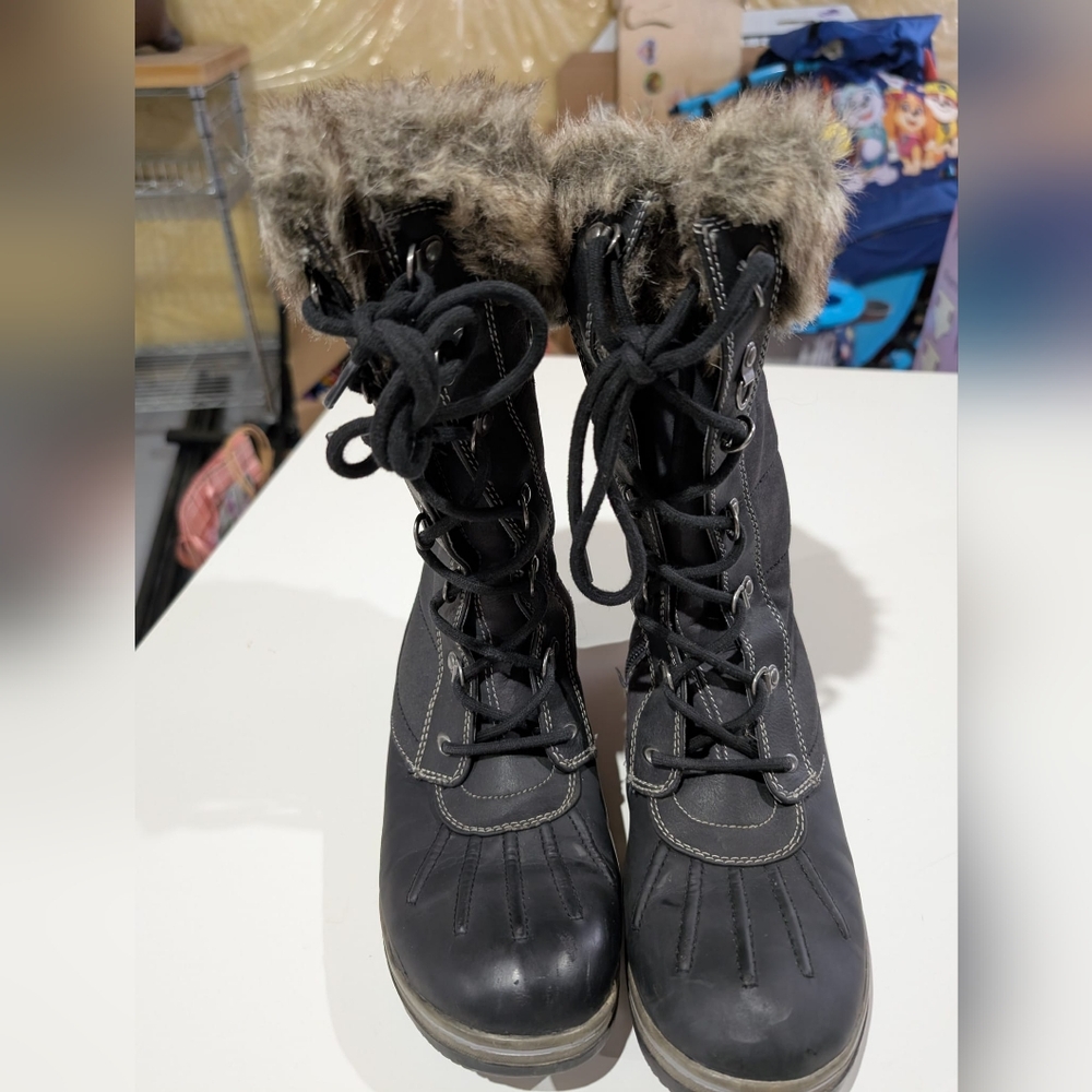 Women's Black Fur-Lined Boots